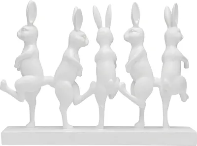 Figurka dekoracyjna DANCING RABBITS - biały
