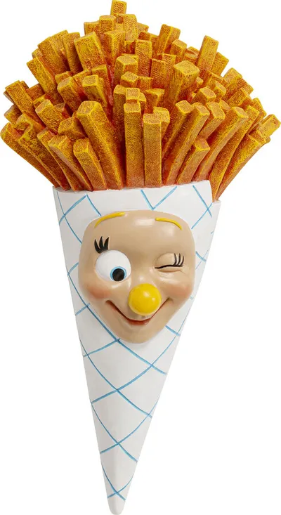 Dekoracja ścienna FRENCH FRIES BAG 26 cm - biały/pomarańczowy