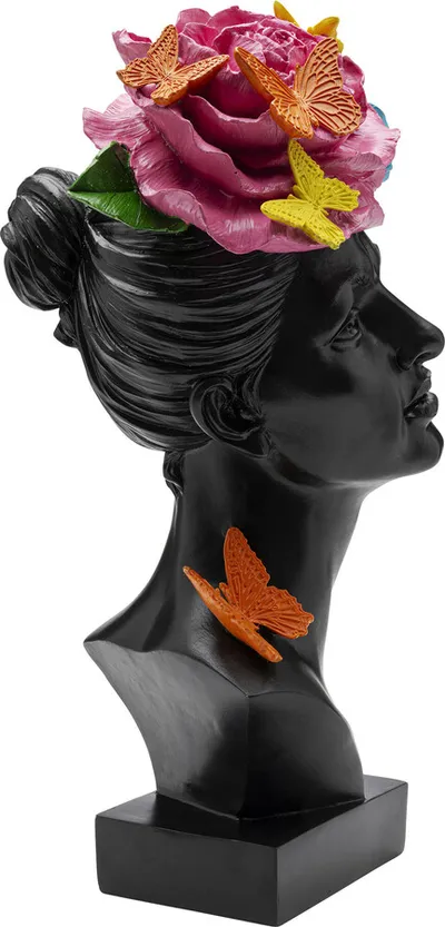 Figurka dekoracyjna BUTTERFLY LADY - czarny/kolorowy