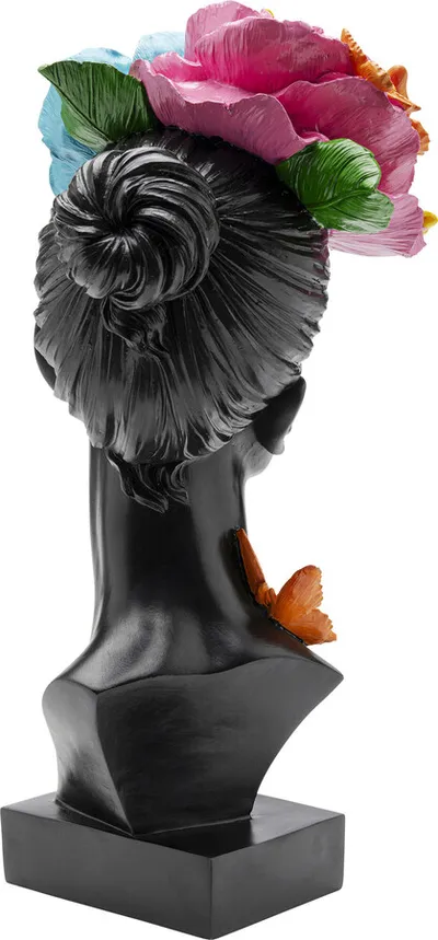 Figurka dekoracyjna BUTTERFLY LADY - czarny/kolorowy