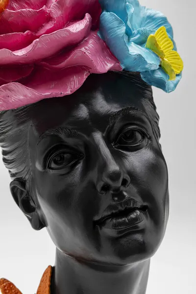 Figurka dekoracyjna BUTTERFLY LADY - czarny/kolorowy