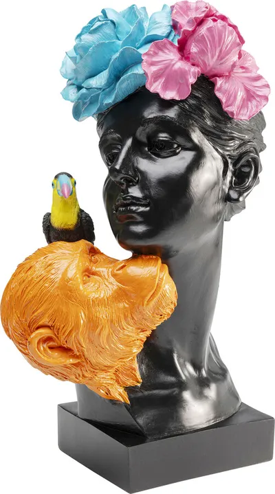 Figurka dekoracyjna JUNGLE LADY - czarny/kolorowy