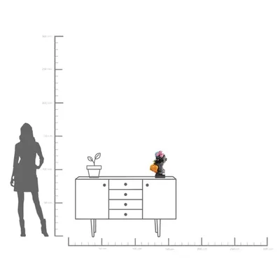 Figurka dekoracyjna JUNGLE LADY - czarny/kolorowy