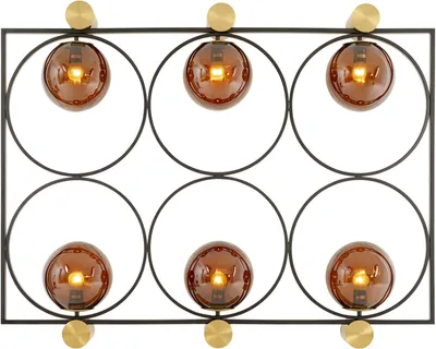 Lampa ścienna BALANCE CIRCLE - brązowy/czarny