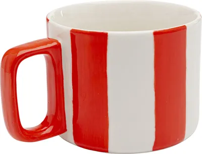 Kubek COCINA STRIPES  - biały/czerwony