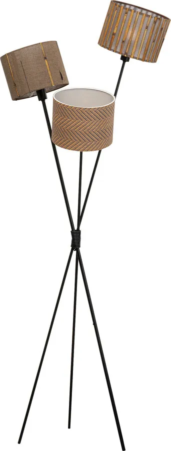 Lampa podłogowa CANNES TRIO - brązowy/czarny