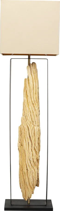Lampa podłogowa NATURE STEM - biały/naturalny