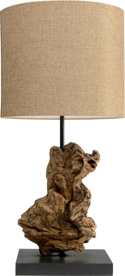 Lampa stołowa NATURE FLAME - beżowy/brązowy