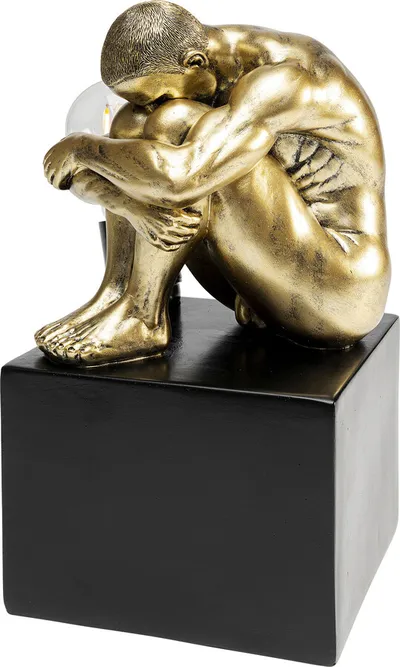Lampa stołowa NUDE MAN HUG - złoty/czarny