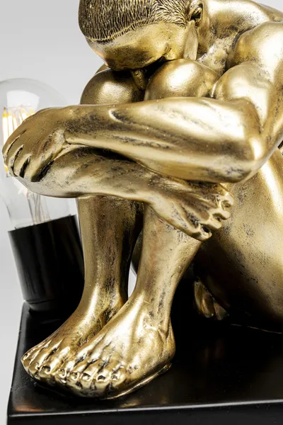 Lampa stołowa NUDE MAN HUG - złoty/czarny