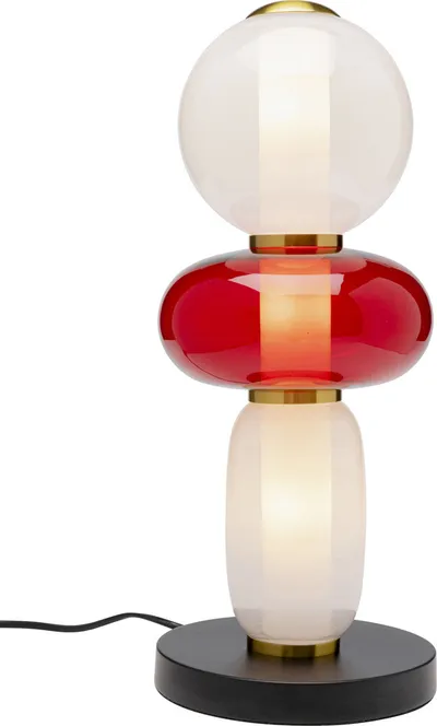 Lampa stołowa SUGAR - biały/czerwony