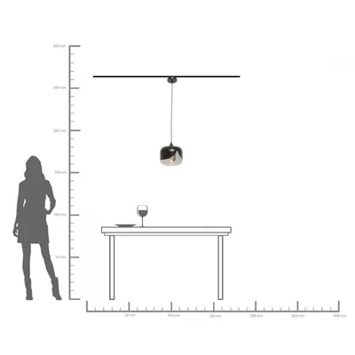 Lampa wisząca SMOKE GOBLET - czarny