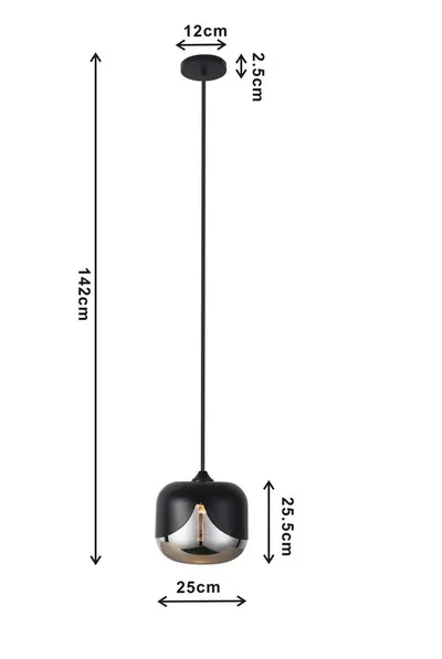 Lampa wisząca SMOKE GOBLET - czarny