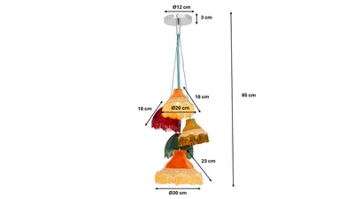 Lampa wisząca SALOON FRINGES 5 - wielokolorowy