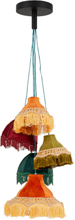 Lampa wisząca SALOON FRINGES 5 - wielokolorowy