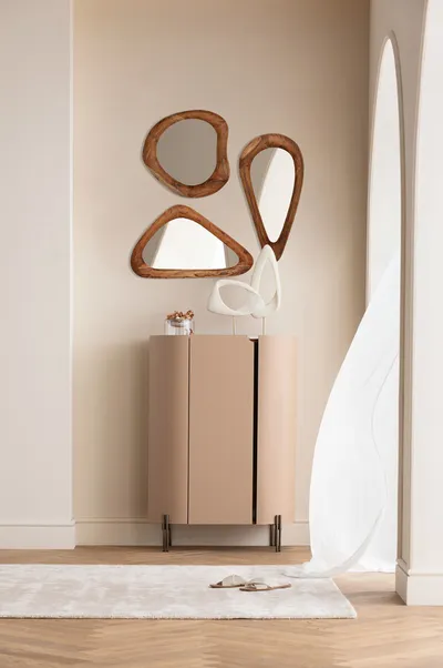 Lustro w drewnianej ramie JORGE 101x62 - naturalny