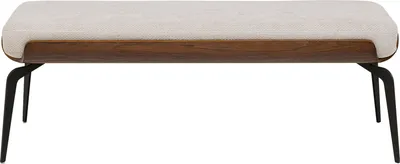 Ławka tapicerowana MARC 140 cm - beżowy/czarny
