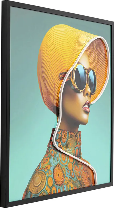 Obraz LED SUN HAT WOMAN Yellow 80x80