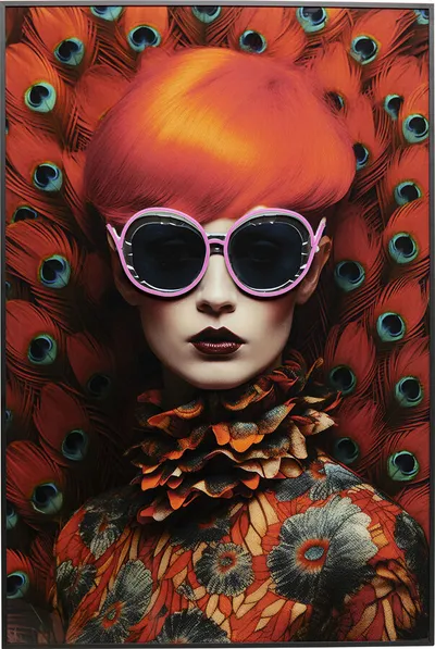 Obraz LED FANCY RED LADY 120x80