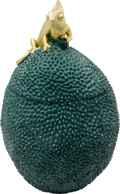 Pojemnik dekoracyjny JACKFRUIT CHAMELEON - zielony/złoty