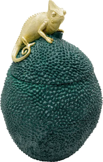 Pojemnik dekoracyjny JACKFRUIT CHAMELEON - zielony/złoty