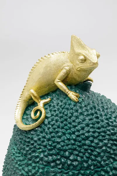 Pojemnik dekoracyjny JACKFRUIT CHAMELEON - zielony/złoty