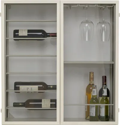 Witryna wisząca na wino PORTO - szarobeżowy