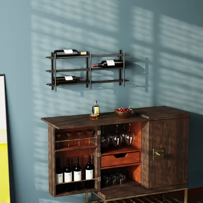 Regał na wino CAPE TOWN 80x34 - czarny