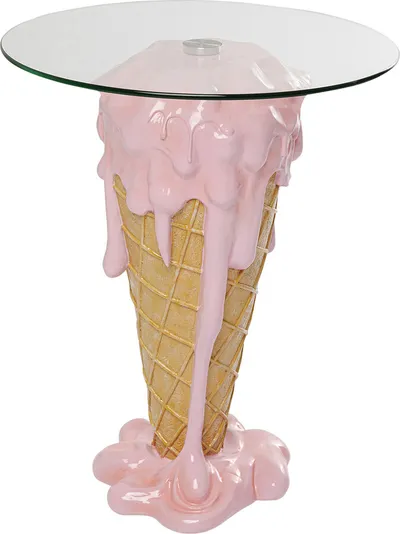 Stolik boczny okrągły ICE CREAM PINK 60 cm - różowy