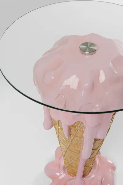 Stolik boczny okrągły ICE CREAM PINK 60 cm - różowy
