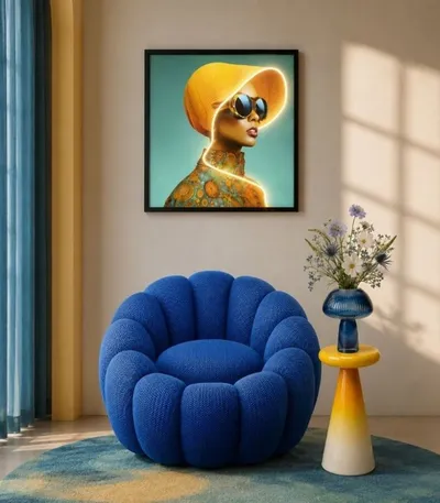 Stolik pomocniczy okrągły RICI COLORE 30 cm - żółty
