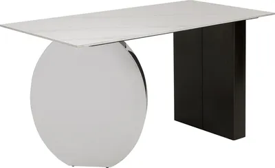 Stół DEMI 140x70 - biały/srebrny