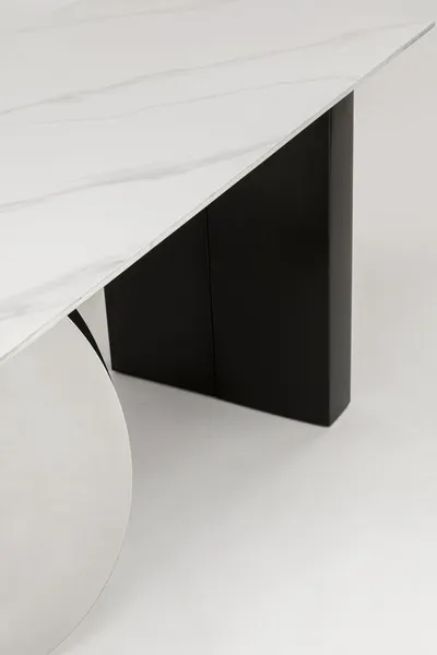 Stół DEMI 140x70 - biały/srebrny
