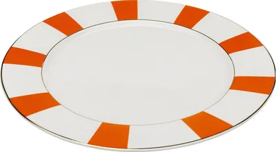 Talerz obiadowy HARLEQUIN 27 cm - biały/pomarańczowy