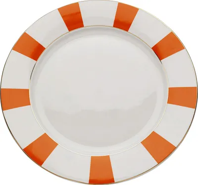 Talerz obiadowy HARLEQUIN 27 cm - biały/pomarańczowy