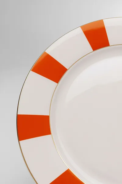 Talerz obiadowy HARLEQUIN 27 cm - biały/pomarańczowy