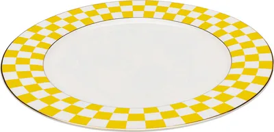 Talerz obiadowy HARLEQUIN 27 cm - biały/żółty