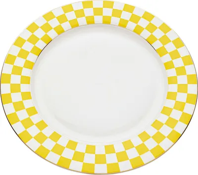 Talerz obiadowy HARLEQUIN 27 cm - biały/żółty