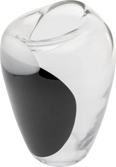 Wazon szklany BALANCE 27 cm - transparentny/czarny