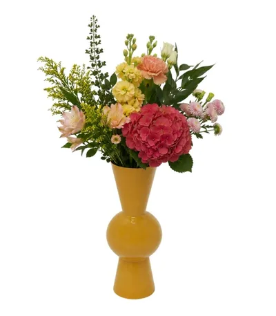 Wazon stalowy BLOW 55 cm - żółty