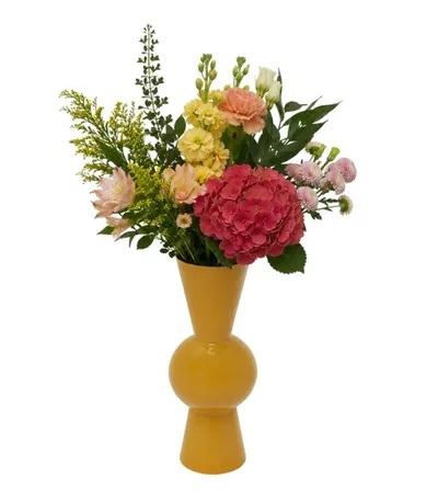 Wazon stalowy BLOW 55 cm - żółty
