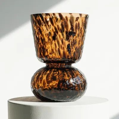 Wazon szklany CARAMEL 25 cm - brązowy