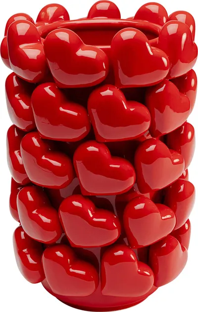 Wazon HEARTS 33 cm - czerwony