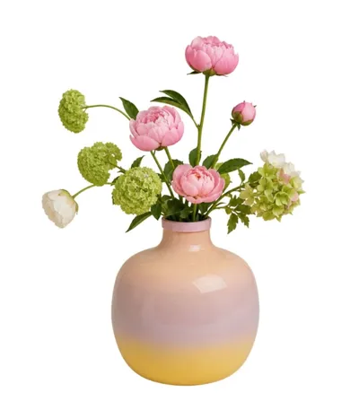 Wazon RICI 19 cm - różowy/żółty
