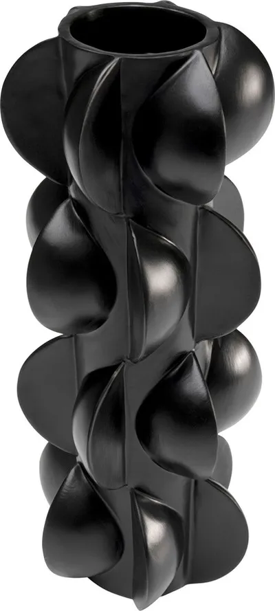 Wazon z porcelany VIENTO 35 cm - czarny