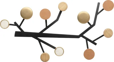 Wieszak BUBBLE TREE METALLIC - czarny/naturalny