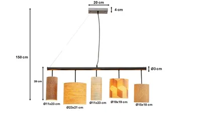 Lampa wisząca PARECHI TEXTURE - brązowy/beżowy