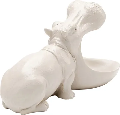 Figurka dekoracyjna HUNGRY HIPPO 17 cm - szarobeżowy