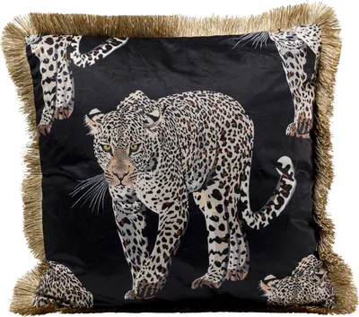 Poduszka dekoracyjna LEOPARD 45x45 - czarny/złoty