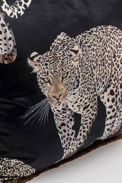 Poduszka dekoracyjna LEOPARD 45x45 - czarny/złoty
